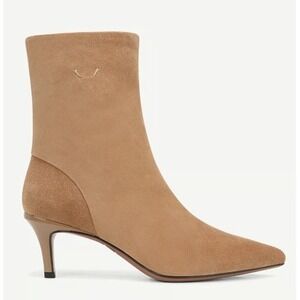 Franco Sarto Buttery Suede Ankle Boots Camel Tan Pointed Toe Dressy Womens 8.5 M